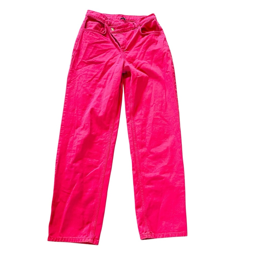 RECLAIMED VINTAGE Stepped Waistband Jeans Hot Pink - Picture 6 of 10